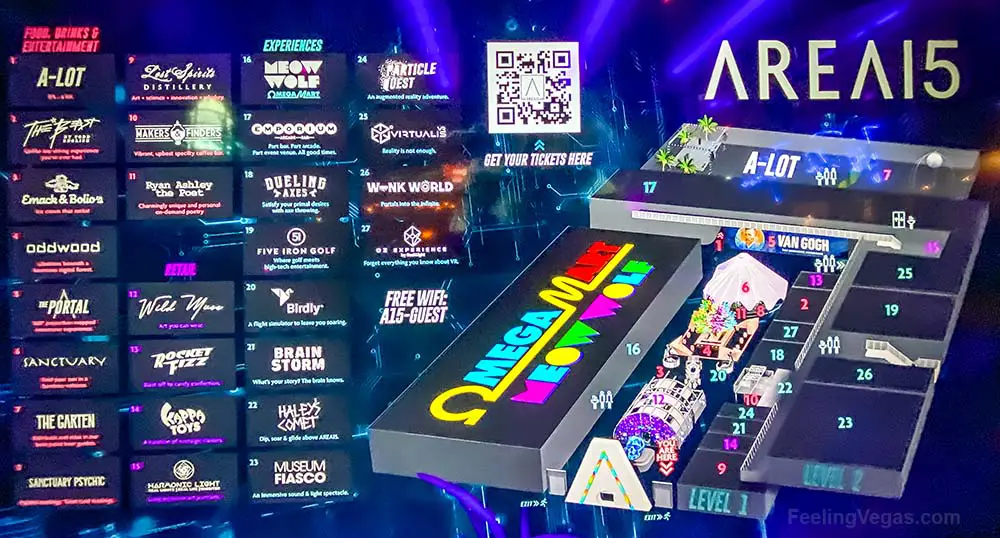 What Is AREA 15 in Las Vegas? (10+ AMAZING Things To See & Do) 11 A map showing the layout and attractions available inside AREA15.