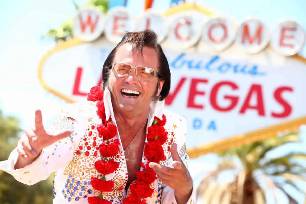 26 Unique Souvenirs from Las Vegas (and Where to Find Them) 20 elvis impersonator in jumpsuit