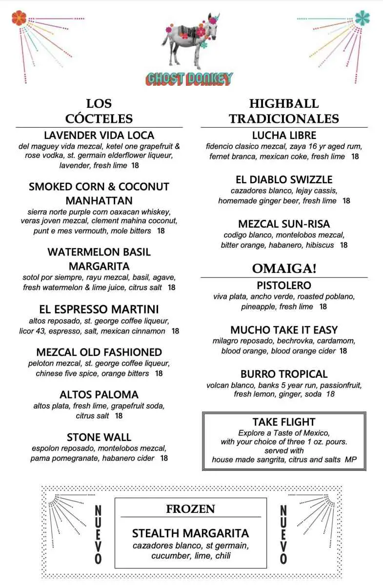Ghost Donkey: How To Find It, Dress Code, Menu (Hidden Vegas) 9 ghost donkey menu
