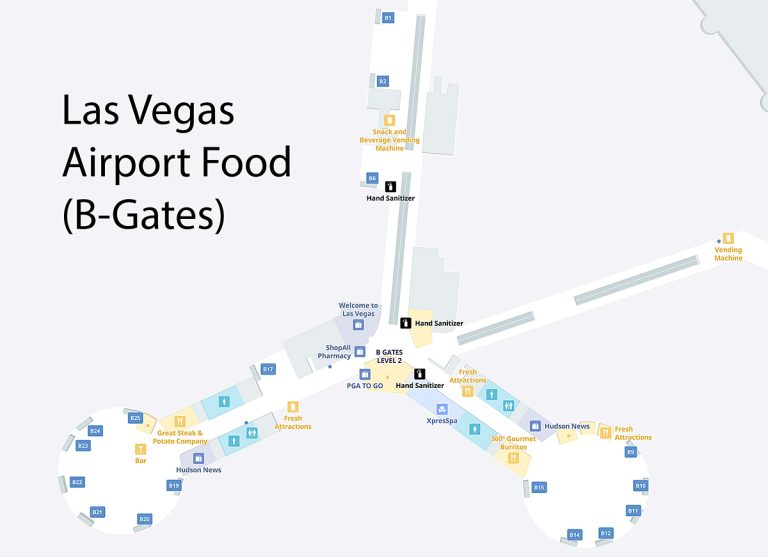 Map of Las Vegas airport food gate B